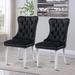 House of Hampton® Jamual Tufted 2-Piece Velvet Back Parsons Chair Dining Chair Wood/Upholstered/Velvet in Gray/Black | Wayfair