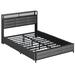 17 Stories Rediona Bed Upholstered/Metal in Gray | Full/Double | Wayfair 275D78DED58D4E8C9258D9F888CE5359