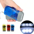 3 LED Hand Pressing Dynamo Crank Power Wind Up Flashlight No Battery Torch Camping Lamp Light