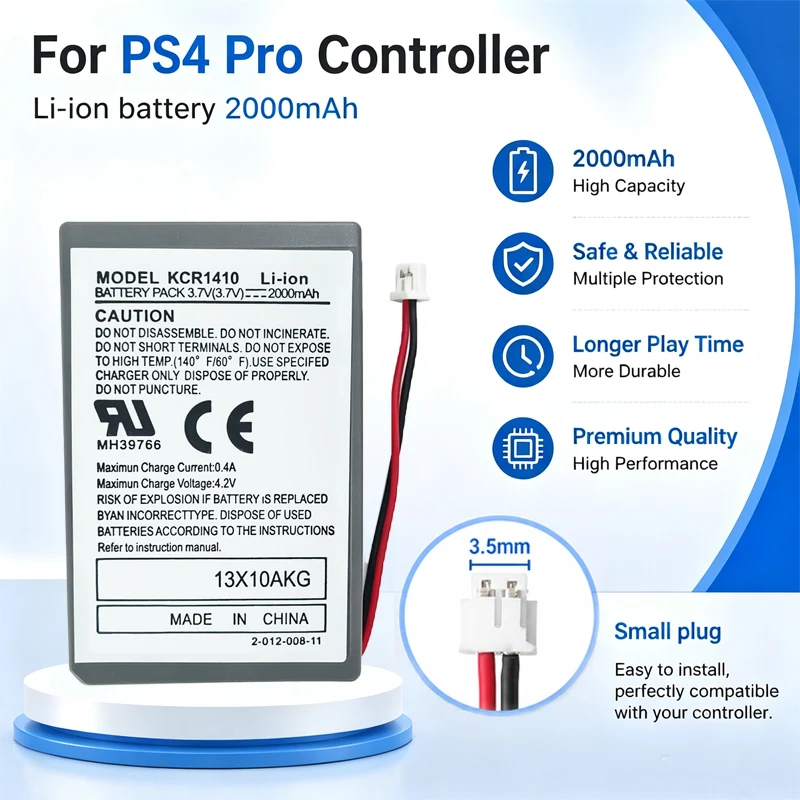 Battery for SONY PS4/ PS4 Pro Slim LIP1522 KCR1410 Dualshock 4 V1 V2 Wireless Controller Playstation GamePad Replace Battery