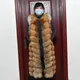 Winter Red Fox Fur Vest Female Real Extended Long Women Red Fox Fur Waistcoat Natural Fox Fur