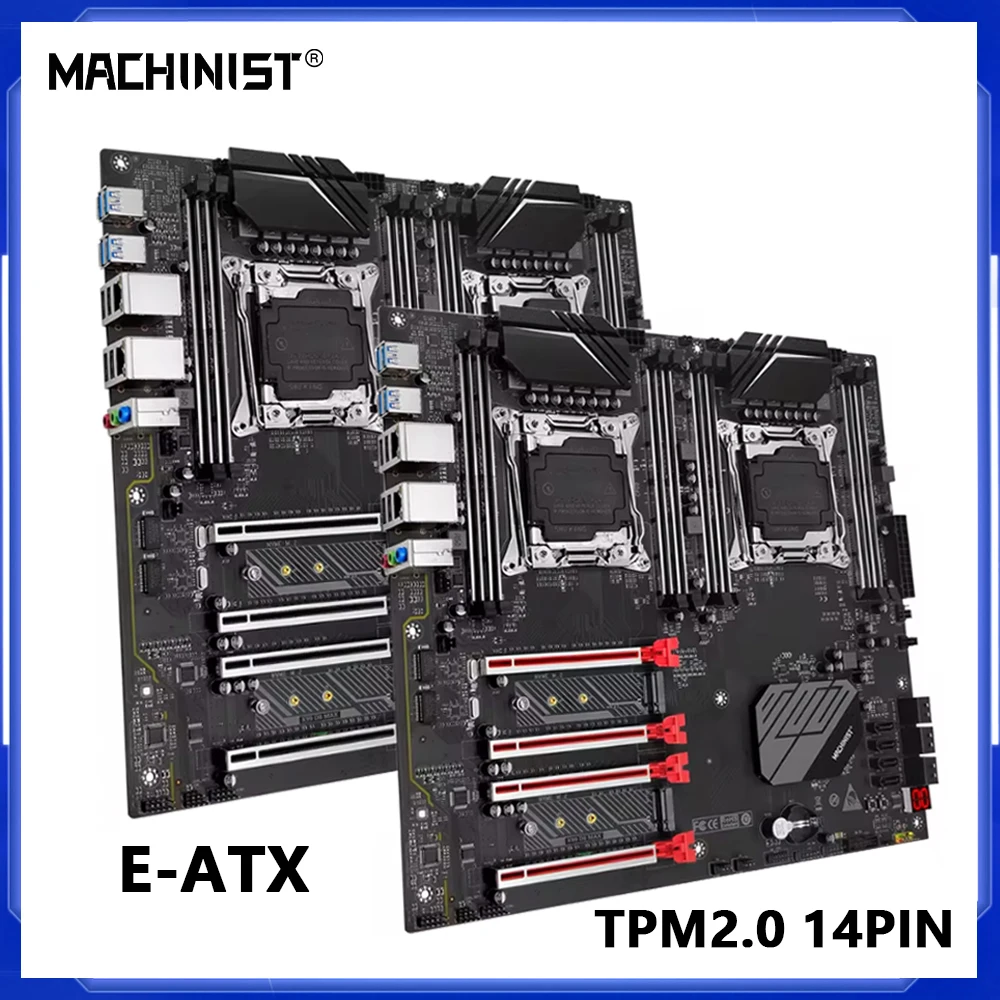 MACHINIST X99 D8 MAX Motherboard Dual CPU LGA 2011-3 Unterstützung TPM 2,0 Xeon E5 V3 V4 Prozessor DDR4 RAM SATA 3,0*10 NVME M.2 Image