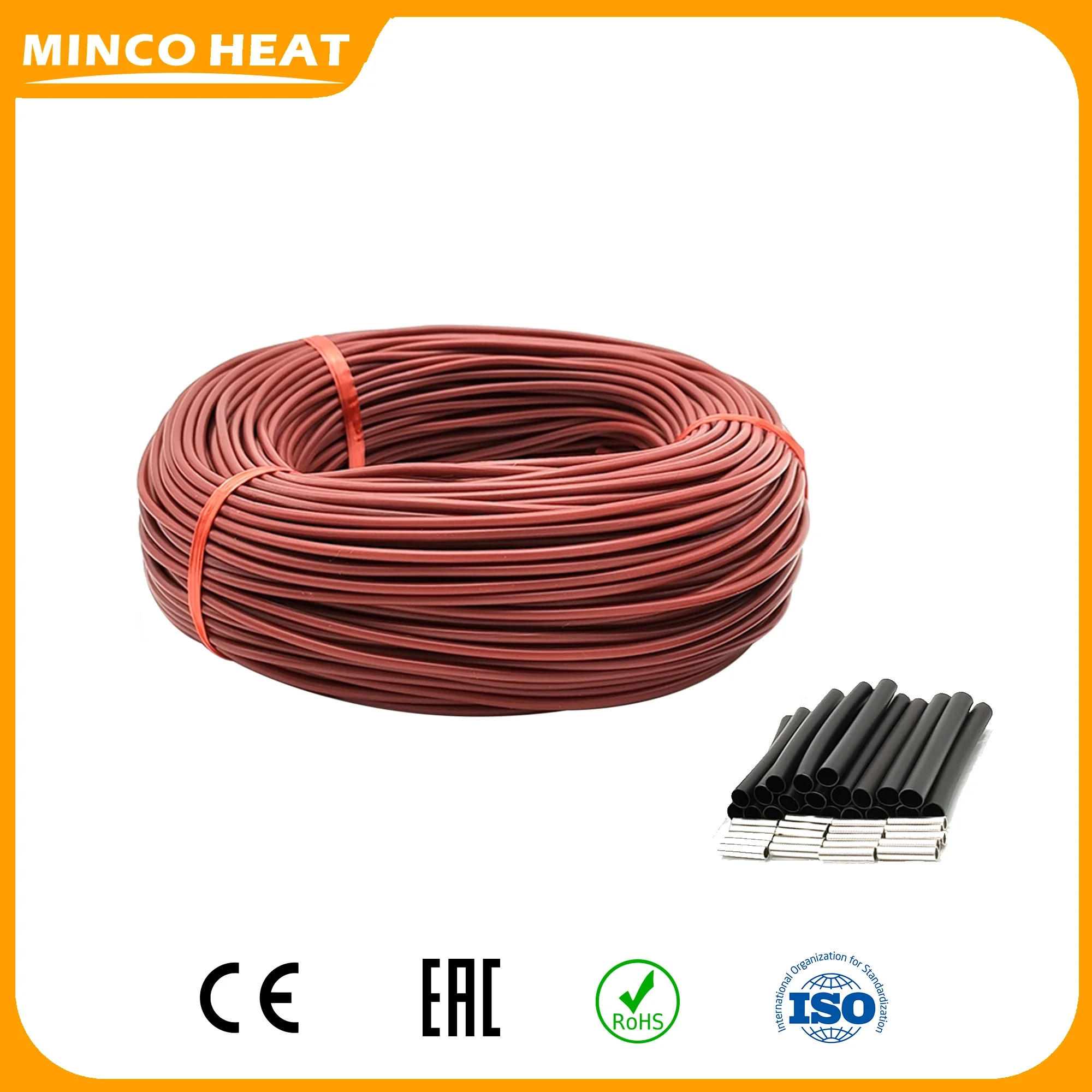 Minco Heat 12K 5-200 Meter 33 Ohm/m Kohlefaser-Heizkabel Infrarot-Warmboden Rot Russisches Lager mit Isolierkits Image
