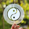 Whirligig 3d Yin Yang Wind Spinner Fänger Edelstahl Feng Shui Tai Chi Windspiele Spiegel