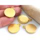 Gold Disc Charms, Round Gold Pendant, 22k Gold Plated, Gold Jewelry, Gold Medallion Pendant, 2 pc