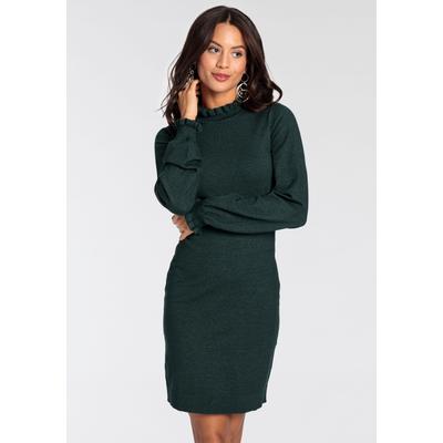 Strickkleid LAURA SCOTT, Damen, Gr. 40, N-Gr, grün (petrol, melange), Strick, Obermaterial: 50% Viskose, 28% Polyester, 22% Polyamid, unifarben, clean, feminin, figurbetont mini, Rundhals, Langarm Rüschen, Kleider, festlich, lang, feminin und... Image