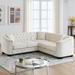 82'' Modern Chesterfield Velvet Sofa,Corner Sofa 5 Seat L-Shaped Sectional Couch