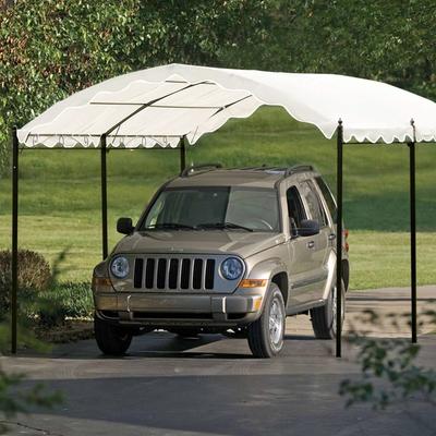 13ft.Lx10ft.W White Outdoor Iron Carport Shelter Garage Tent - 13ft.Lx10ft.