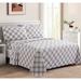 Marina Decoration Printed 600 Thread Count Soft Deep Pocket Cotton Blend Percale Bedding Sheet Set, Grey White Tartan