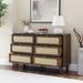 Wooden Antique TV Cabinet Corridor Storage Drawer Dresser Box Six-Drawer Cabinet