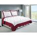 Marina Decoration Embroidered Stitching Coverlet Bedspread Ultra Soft Solid Summer Quilt Set, Red Floral