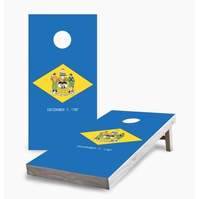 Delaware State Flag Cornhole Game (Choose Wraps or Boards)