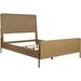 Sea Wood King Size Bed with Woven Cane Design, Open Panel, 4 Slats, Brown