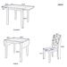 3-Piece Wooden Drop Leaf Breakfast Nook Dining Table Set with 2 Chairs