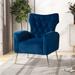 Danita Contemporary Velvet Wingback Tufted Chair With Gold Flared Metal Legs By HULALA HOME
