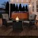 Patio Club Chairs with 30 inch Fire Pit Table