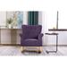 Purple Velvet Nursery Rocking Chair Sofa Glider Chair Reading Recliner