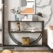 Brown Console Table Demilune Shape Wood Sofa Table Entryway Table