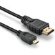 Micro HDMI to HDMI Cable - 6Ft 4K 1080ti 3D HDMI Cord for Gopro Hero 4/5/6/7 Raspberry Pi 4 Nikon Coolpix D3400 D3500 Sony A6000 Camera