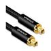 Digital Optical Audio Cable - 6.6ft 24K Gold-Plated Fiber Optic Cord for Sound Bar Television Blu-ray Players and More