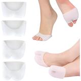 2 Pairs Silicone Toe Protectors Triani Cushioning Gel Toe Caps with Breathable Holes Metatarsal Pads for Women and Men Gel Pads for Feet Ballet Pointe Forefoot Cushion for Pain Reliefï¼ˆWhiteï¼‰