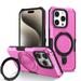 for iPhone 12 Pro Max Hybrid Case with Magnetic Ring Multi-Angle Stand for Women Men [Excellent Grip Feeling] Drop Protective Case Cover for iPhone 12 Pro Max 6.7 inch - Pink