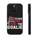 DistinctInk Tough Case for Apple iPhone 15 PRO (6.1 Screen) Compatible with MagSafe Charging - Please Don t Feed the Goalie