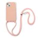 Feishell Crossbody Lanyard Case for iPhone 13 Adjustable Strap Shockproof Drop Protection Soft Flexible Silicone Cover Shockproof Protective Phone Case Cover for Women Men Pink