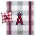 Pegasus Los Angeles Angels Gray Plaid Stripes Blanket and Pillow Combo Set