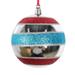 Vickerman 731413 - 4" Turquoise / Silver / Red Shiny Glitter Ball Christmas Tree Ornament (3 Pack) (MT230804)