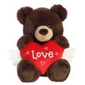 Aurora® Heartwarming Valentine Flutter Heart Bear™ Stuffed Animal - Decorative Charm - Loveable Companions - Brown 10 Inches