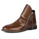 Remxi Mens Leather Boots Chelsea Boots Formal Boots For Men-Fashion High-Top Boots DarkBrown UK 6.5