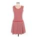 Max Studio Casual Dress - A-Line Scoop Neck Sleeveless: Red Dresses - Women's Size Medium