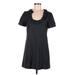 J.Crew Factory Store Casual Dress - A-Line Cowl Neck Short sleeves: Black Print Dresses - Women's Size 6