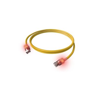 EasyLan DualBoot LED Patchkabel RJ45 S/FTP Kat.6A (Class EA), mit saCon Stecker, LSOH, gelb, 0,5 m Image