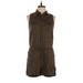 Lauren by Ralph Lauren Romper Collared Sleeveless: Brown Print Rompers - Women's Size 10 Petite