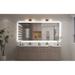 Orren Ellis Aevar Simple & Modern Back LED Lighted Anti-Fog Bathroom/Vanity Mirror w/ Tempered & ETL in Brown | 88 H x 38 W x 1.57 D in | Wayfair