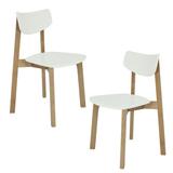 DAIVA casa Vega Unfinished Solid Wood Solid Back Side Chair Wood in White | 30.9 H x 18.1 W x 19.7 D in | Wayfair Vega.oak/white