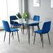 George Oliver Jourdon Velvet Back Side Chair Dining Chair Wood/Upholstered/Velvet in Blue/Black | 34.8 H x 16.9 W x 18.1 D in | Wayfair