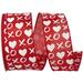 The Holiday Aisle® 1-1/2"x20yd Xoxo Glitter Hearts Wi Edge Ribbon, Polyester in Red | 1.5 H x 5 W x 5 D in | Wayfair