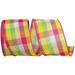 The Holiday Aisle® Celine Springtime Plaid Wired Edge Ribbon in Pink | 2.5 H x 6 W x 6 D in | Wayfair E52CF18677B849D19D42E491FBD9B401