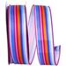 The Holiday Aisle® Multi Primary Vertical Stripe Twill Wired Edge Ribbon, Polyester | 1.5 H x 5 W x 5 D in | Wayfair