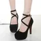 Suede Women High Heels Sexy Stiletto Pumps Platform Black Red Blue Dress Party Wedding Shoes Woman Pumps 8cm Bottom Office