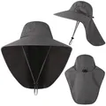 Men Women Wide Brim Bucket Hats Water-proof Sun Shade Cooling Neck Guard Safari Cap Hiking Fishing