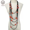 UKEBAY Neue Holz Anhänger Halsketten Frauen Große Halskette Spiel Gothic Kleidung Pullover Kette 12 Farben Handmade Rubber Schmuck Party