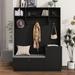 Hall Tree Hallway Shoe Cabinet with Storage Bench & Padded Seat Cushion, Modern Free Stand Clothes Hat Rack for Entryways