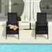 2-Piece Outdoor Patio Lounge Chair Set with Adjustable Reclining Armrests - 75.5" x 26" x 24.5"