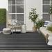 Nourison Positano Indoor/Outdoor Black Ivory 9 x 12 Area Rug (9x12)