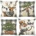 NICKSUN Christmas Decorations - Christmas Pillow Covers 18x18 Set of 4 Holiday Christmas Decor Home Sofa Couch Cushion Indoor Decorations