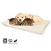 KYAIGUO Self-Warming Cat Dog Beds Self-Heating Thermal Cat Dog Crate Pad Heated Cat Bed Warming Dog Crate Bed Washable Cat Puppy Warmer Mat Yellow/ White 23.6x17.7 Inches